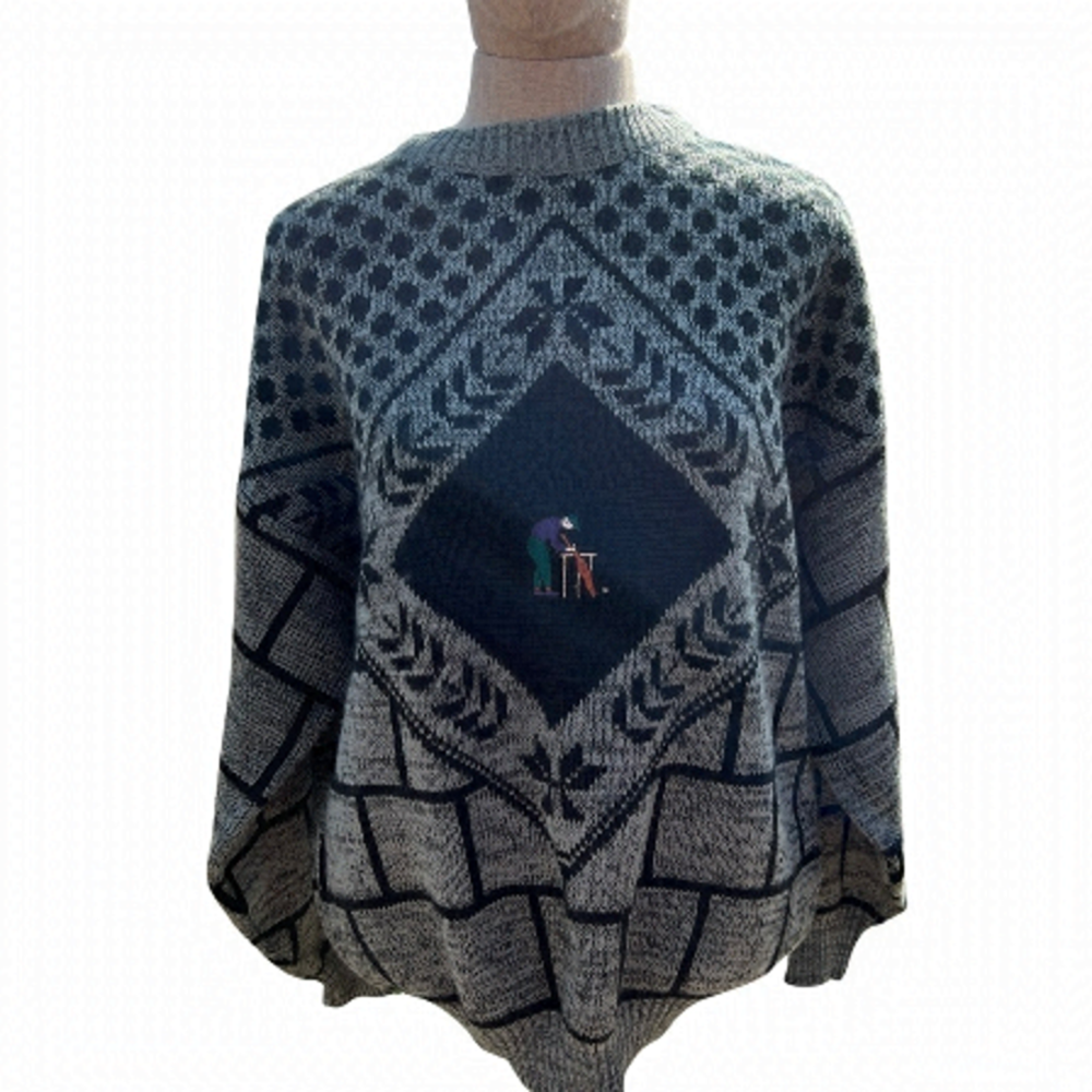 Vintage 90s Grandpa Dad Knit Crewneck Pullover Sweater